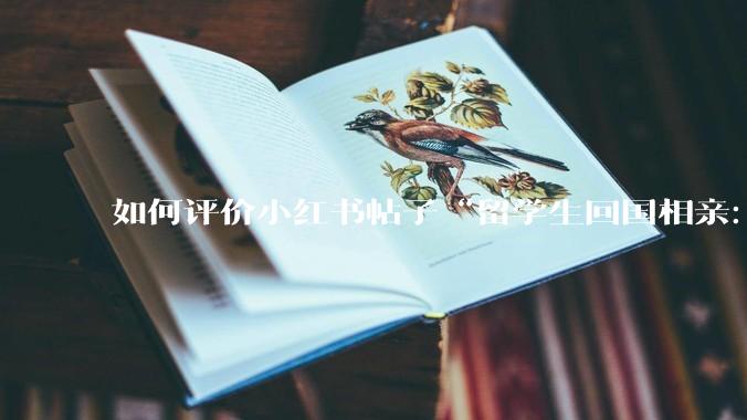 如何评价小红书帖子“留学生回国相亲：83%的人正在经历社交降级”中的观点?